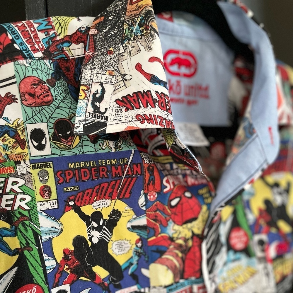 Ecko Unlimited Vintage Y2K Men's Comic Marvel Shirt, medium - Picture 2 of 6